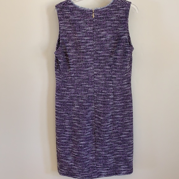 Karl Lagerfeld Vintage Size 14  purple tweed sleeveless Dress - Picture 3 of 6